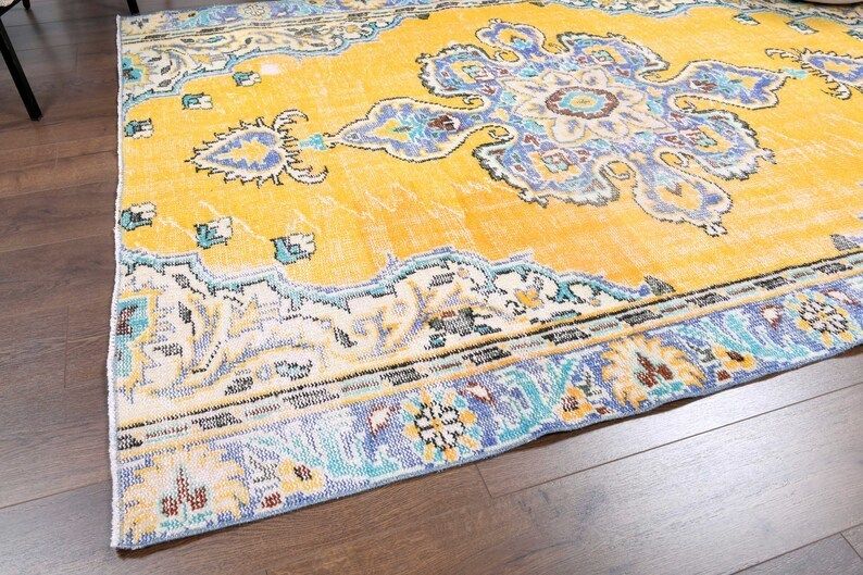 Antique Turkish Carpet Oushak Handmade Wool Rug Orange Oriental Area  Anatolia Farmhouse Decor One Of A Kind  Ethnic photo 616.0