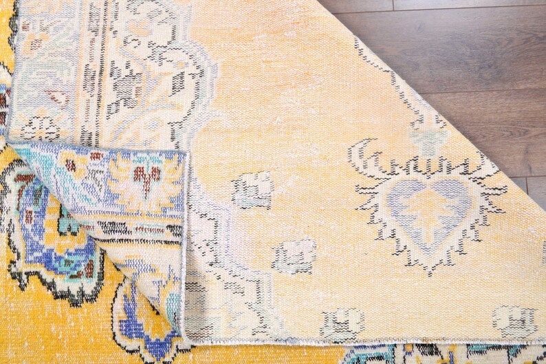 photo furniture Antique Turkish Carpet Oushak Handmade Wool Rug Orange Oriental Area  Anatolia Farmhouse Decor One Of A Kind  Ethnic