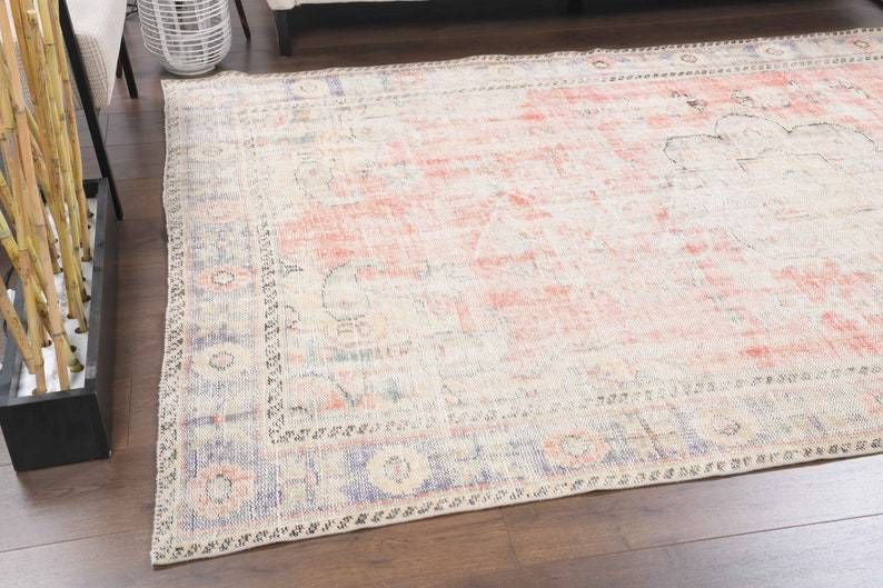Turkish Antique Area Rug Oushak  Handmade Wool  Oriental Low Pile Carpet  Farmhouse Decor  One Of A Kind  Made In Anatoli photo Textiles