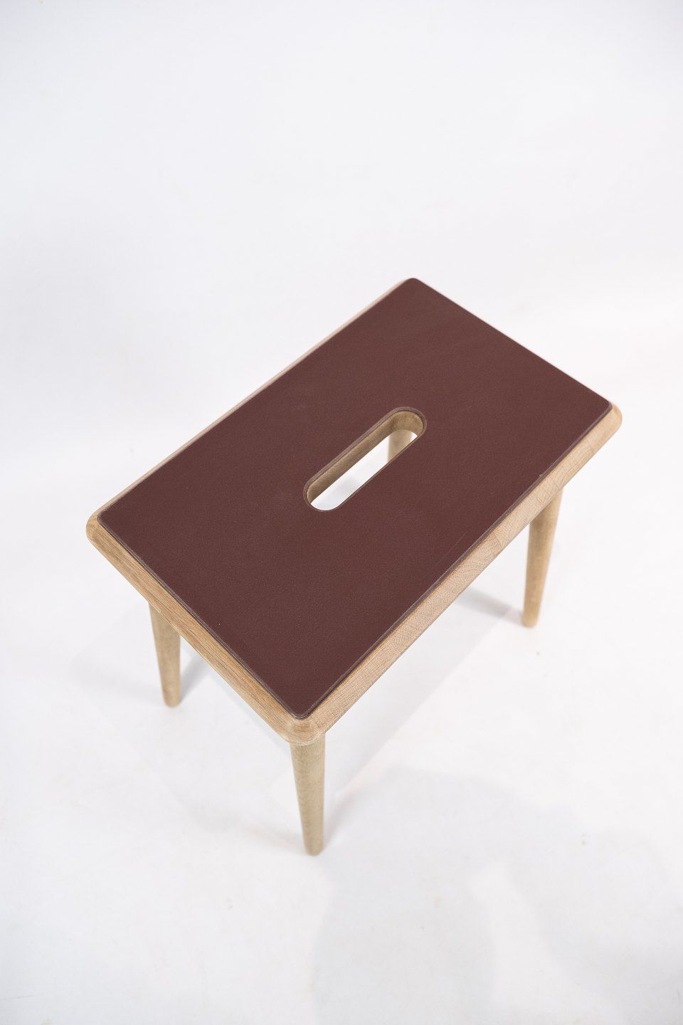 Stool With Brown Laminate Top And Legs Of Oak By Via Copenhagen photo for sale
