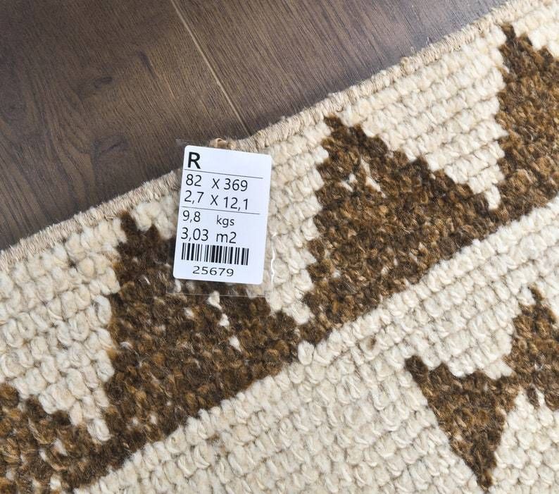 Turkish Vintage Handmade Wool Runner Rug Geometric Hallway Farmhouse Decor One Of A Kind  Anatolia photo vintage