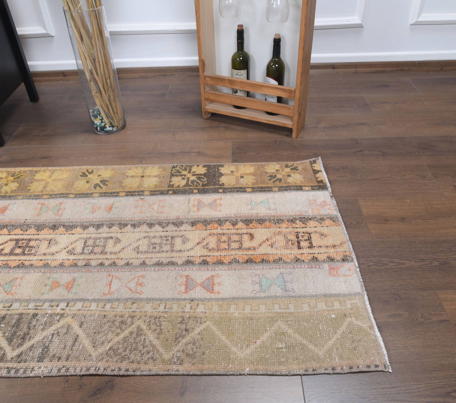 Turkish Vintage Runner, Oushak Handmade Wool Rug, Patchwork Rug, Hallway Rugs, Farmhouse Decor, One Of A Kind, Folk Art, Anatolian photo buy