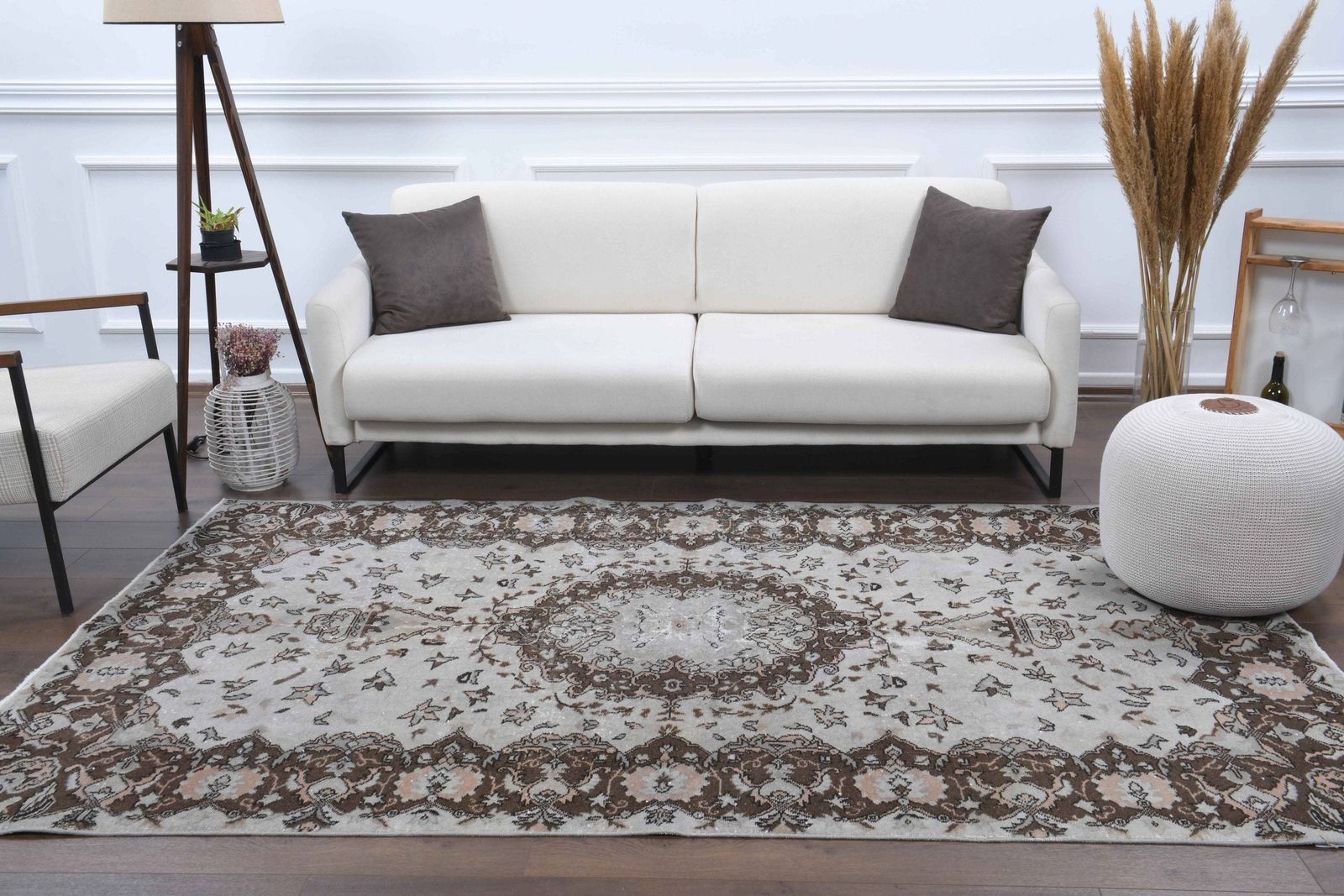 Turkish Oushak Handmade Wool Rug, Gray Area Rugs, Farmhouse Decor, One Of A Kind, Anatolian, Boho Decor, Ethnic Carpet