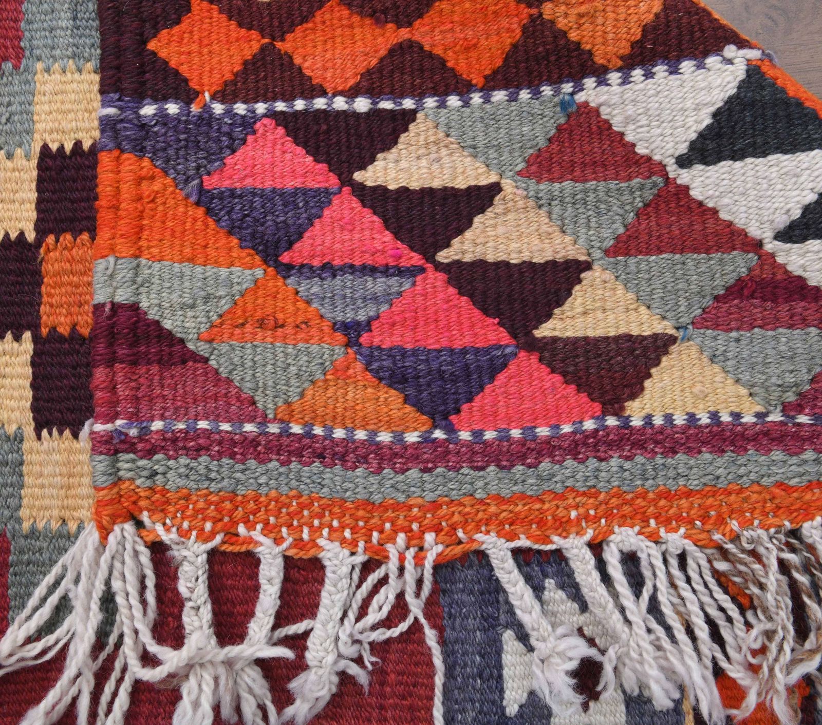 Turkish Kilim Runner Rug, Oushak Handmade Wool Flatweave Carpet, Hallway Rugs, Farmhouse Decor, One Of A Kind, Bohemian Decor photo buy