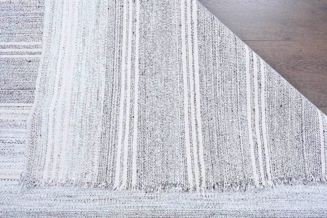 6x7 Turkish Vintage Oushak Kilim, Handmade Wool Flatweave Small Area Rugs, One Of A Kind, Anatolian Farmhouse Decor, Low Pile Carpet photo vintage
