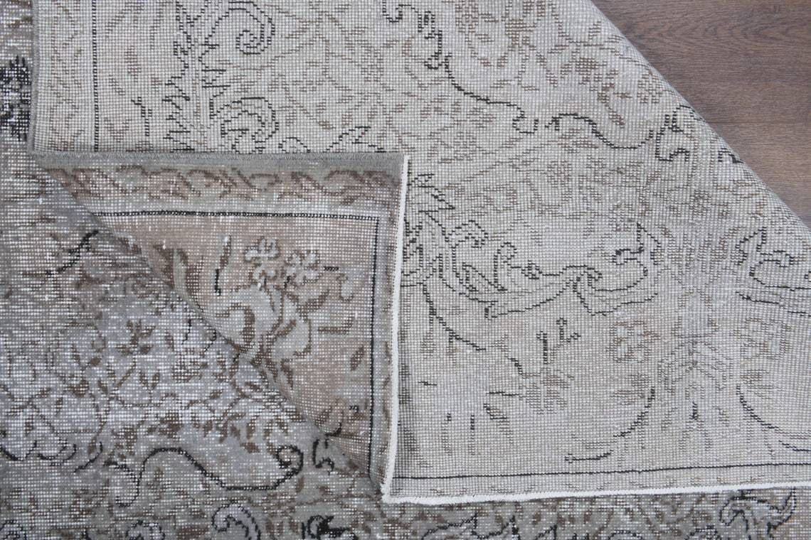 6x9 Turkish Vintage Area Rug, Oushak Handmade Wool Carpet, Distressed Rug, Farmhouse Decor, One Of A Kind, Made In Anatolia photo vintage