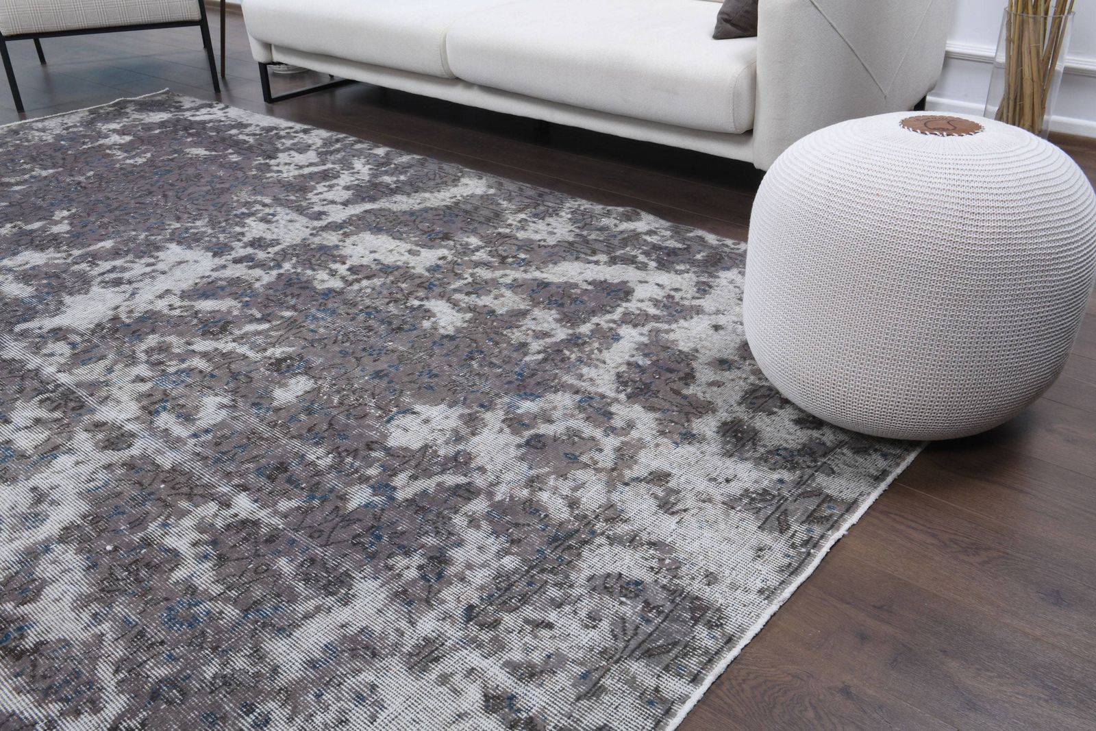 Antique Oriental Turkish Distressed Carpet, Oushak Handmade Wool Rug, Gray Neutral Area Rugs, Farmhouse Decor, One Of A Kind photo furniture
