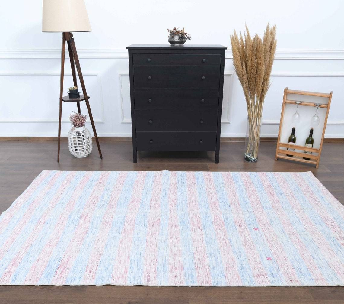Vintage Turkish Kilim Area Rug Oushak Handmade Wool Rug Flatweave Rugs Farmhouse Decor Bohemian Made In Anatolia photo buy