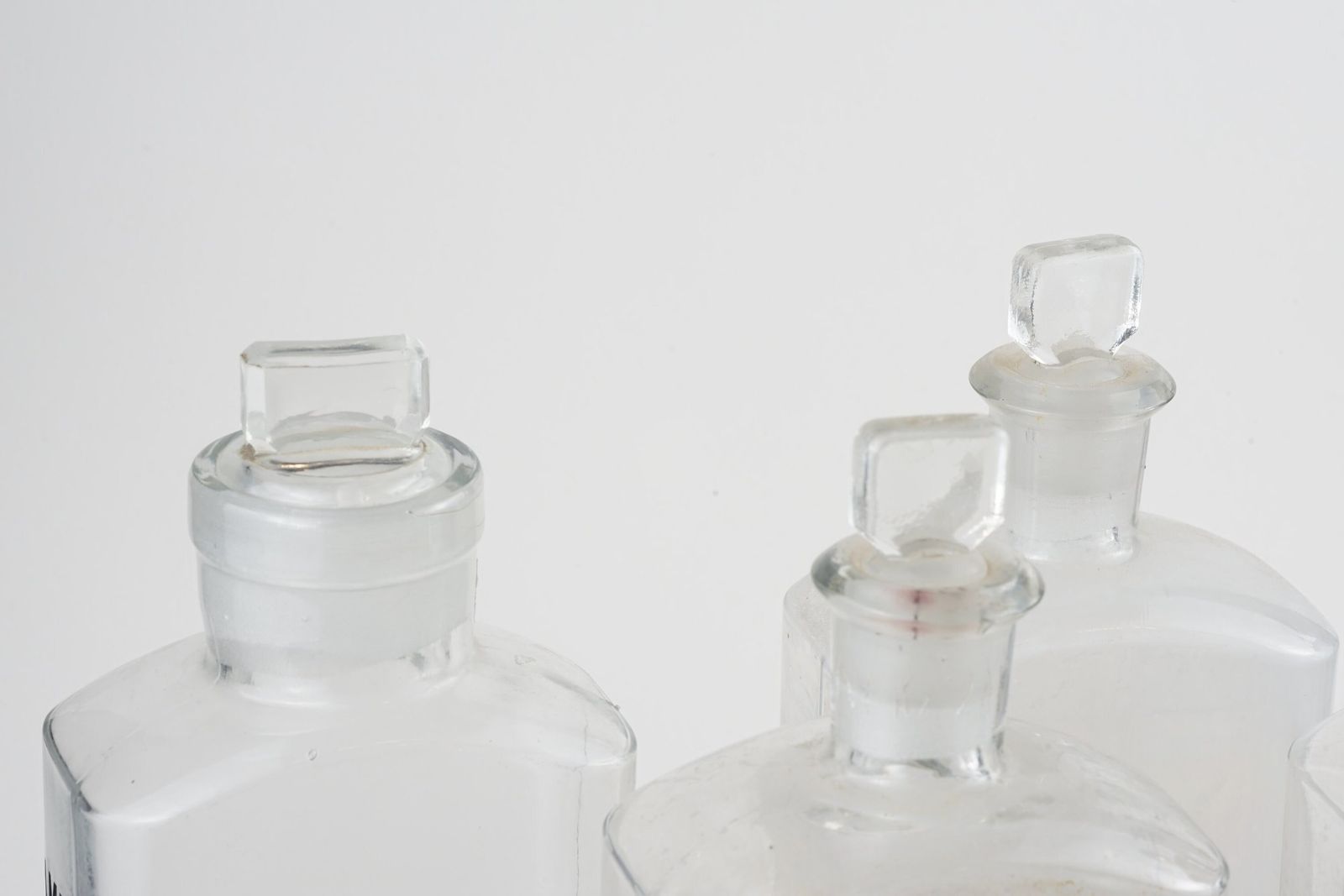 Pharmacy Bottles, Antique Medicine Bottles, Set Of Six Early 20th Century Medicine Bottles With Latin Labels, Poison Bottles photo furniture