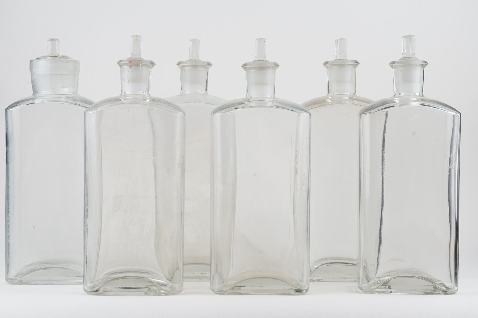 Pharmacy Bottles, Antique Medicine Bottles, Set Of Six Early 20th Century Medicine Bottles With Latin Labels, Poison Bottles photo Home Decor