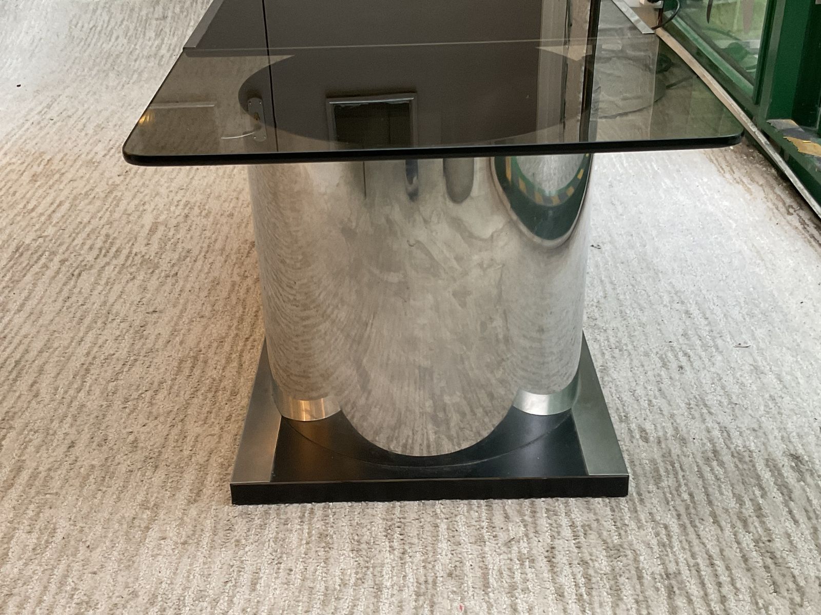 1970’s Italian Steel And Glass Coffee Table By Stildomus photo vinterior