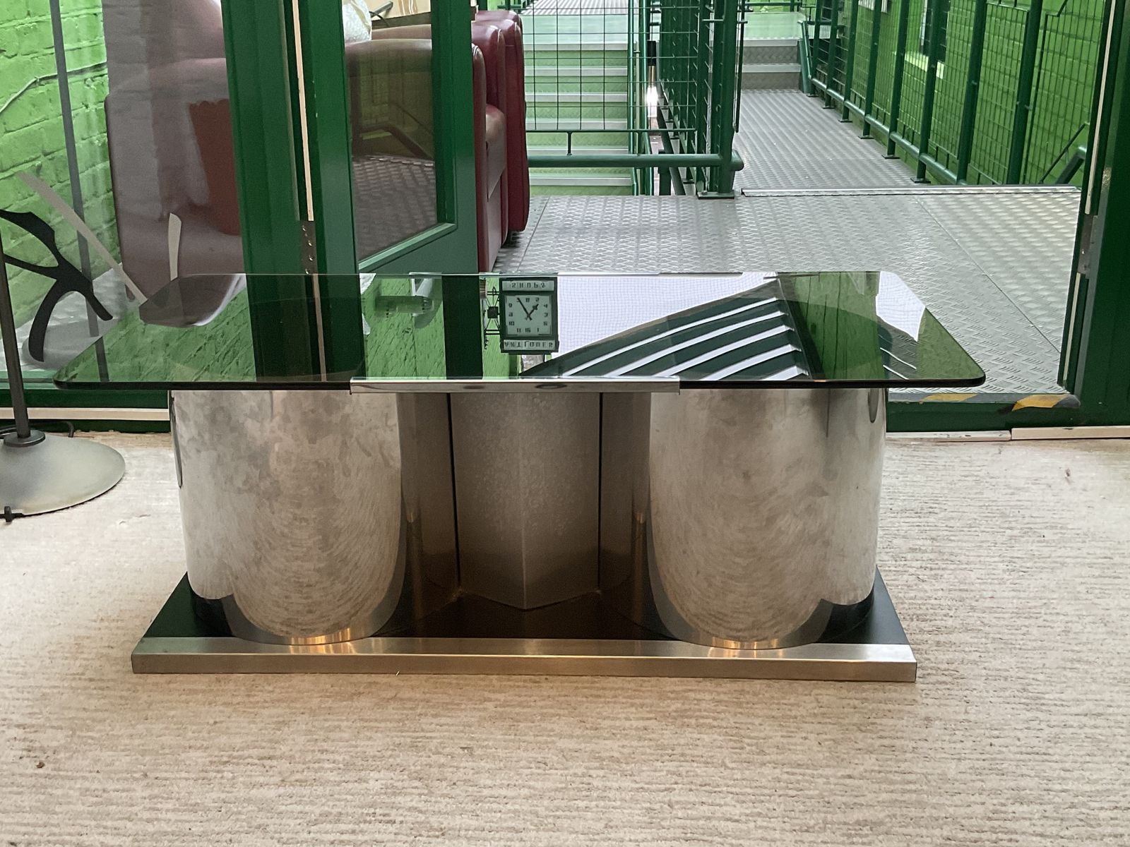 Furniture 1970’s Italian Steel And Glass Coffee Table By Stildomus photo