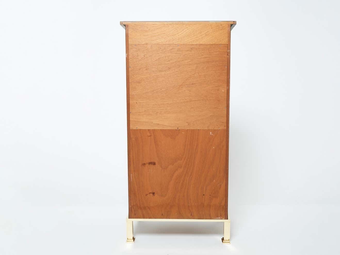 Mobilier Secrétaire cabinet Maison Jansen en laque dorée et laiton, années 1970 photo