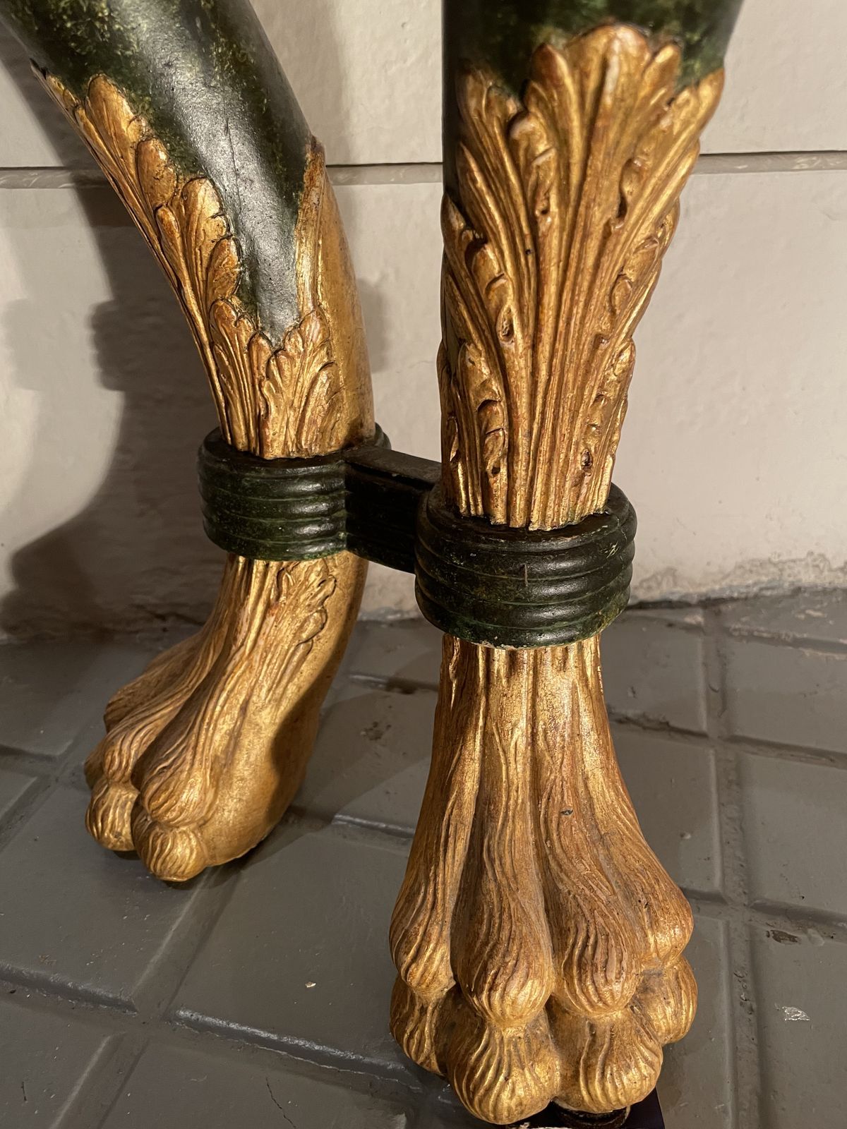Furniture Pair Of Sicilians Consoles Made Of Wood With Gilding And Stucco, 19th Century photo