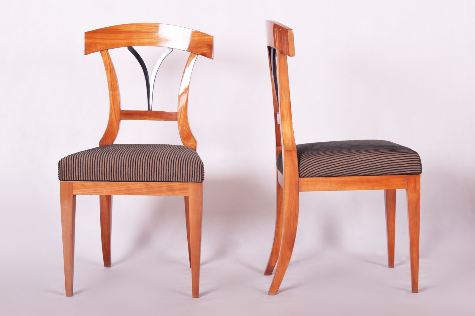 Pair Of 19th Century Biedermeier Dining Chairs Made In 1930s Czechia. photo buy