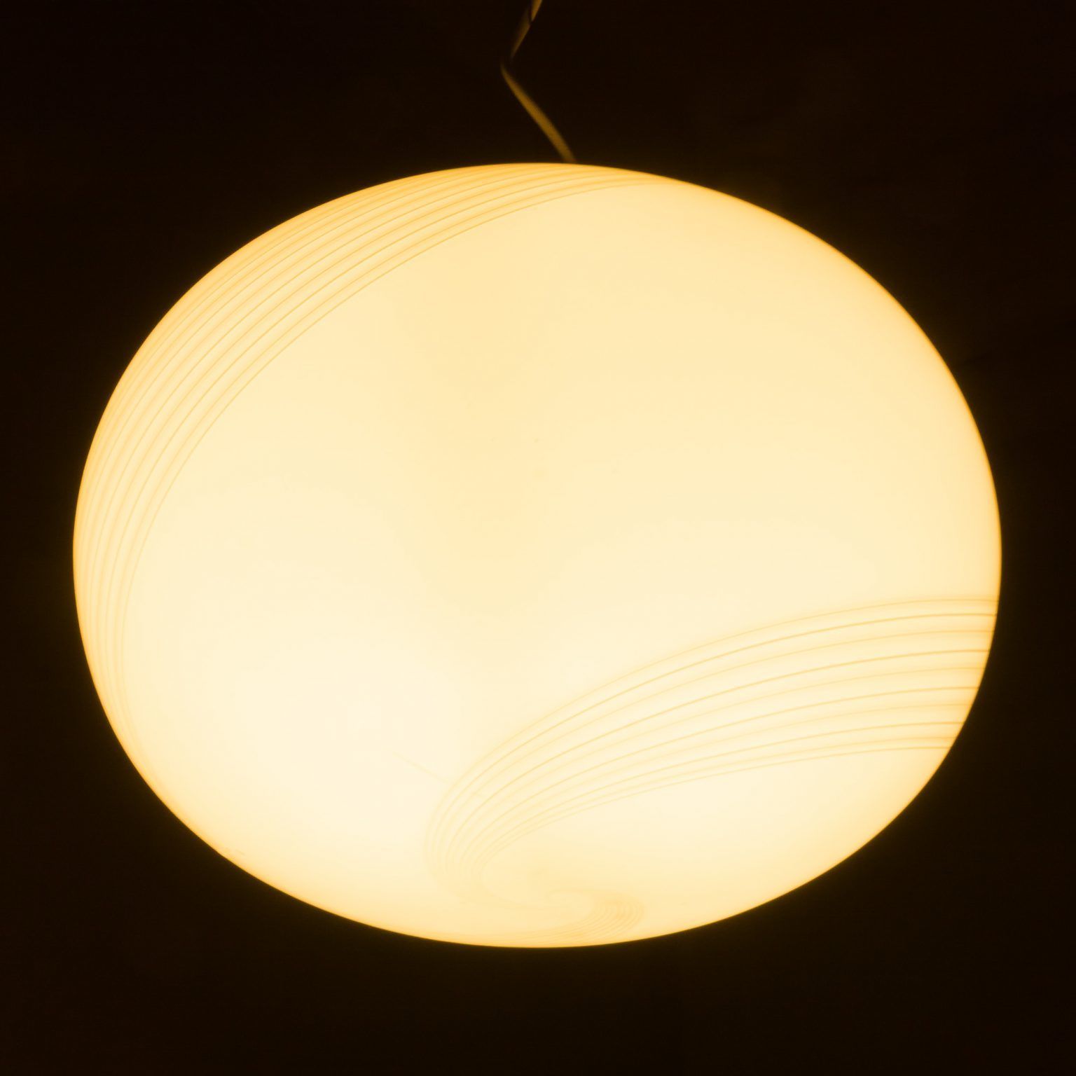 Lighting Italian Murano Glass Sphere Pendant Lamp In The Style Of Venini, 1970s photo