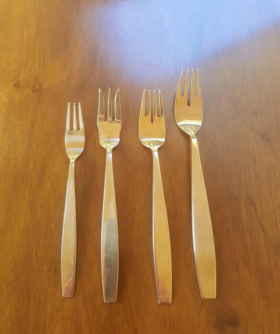 Midcentury Modern Gold Tone Flatware For Six People 1970s photo Home Decor