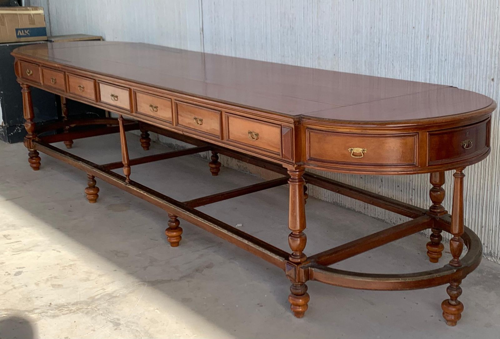12 Foot Oval Center Table With Drawers In Both Sides, 20th Century photo 15861.0