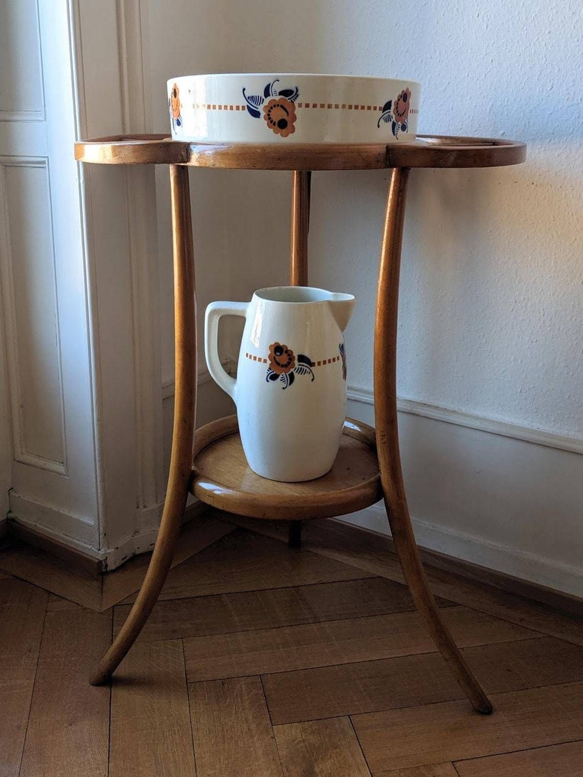 Baumann Toilet Stand With Pitcher And Washbasin photo Home Decor
