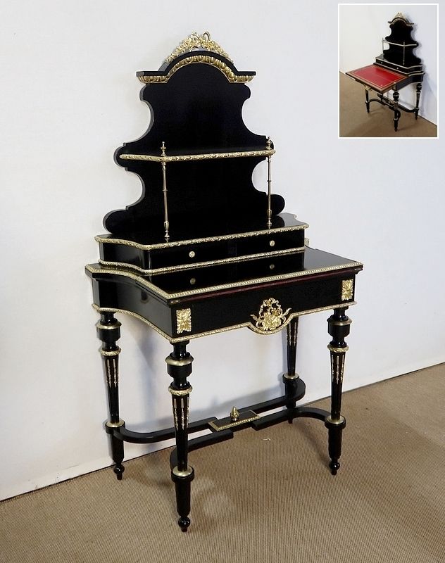 Small Lady's Desk In Blackened Pear, Napoleon III Period   Mid 19th Century