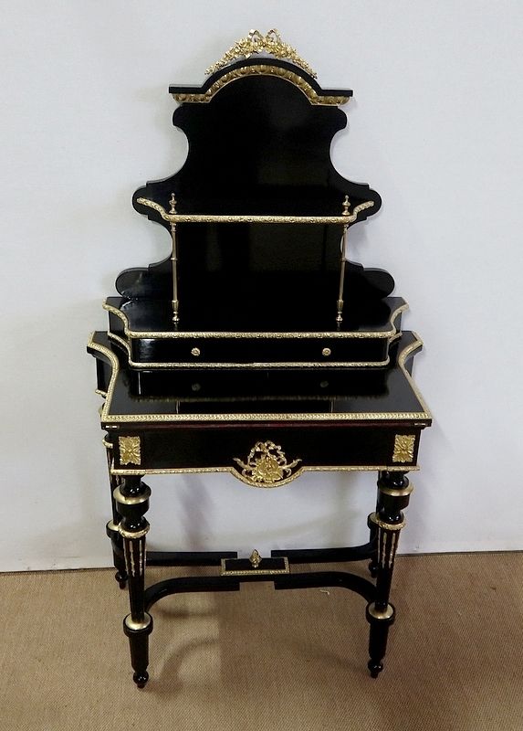 Small Lady's Desk In Blackened Pear, Napoleon III Period   Mid 19th Century photo 5551.7