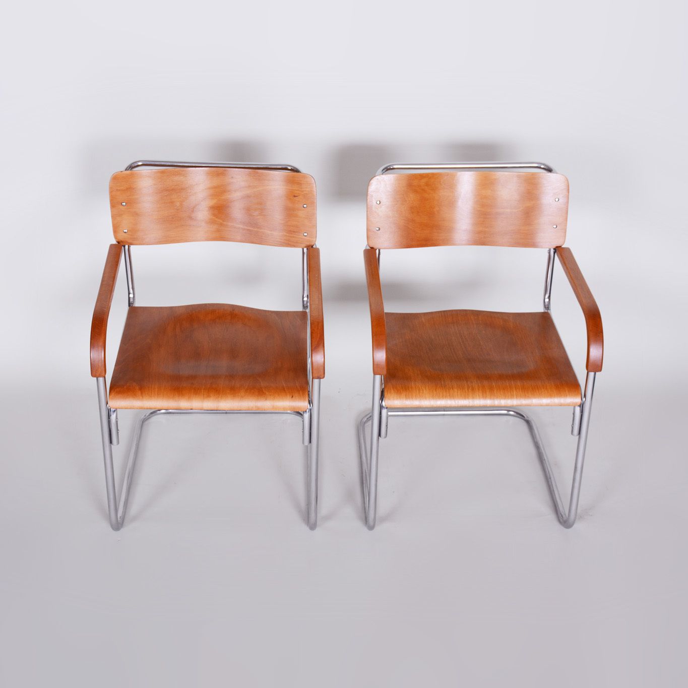 Pair Of Mucke Melder Bauhaus Armchairs Made In 1930s Czechia. Restored. photo furniture