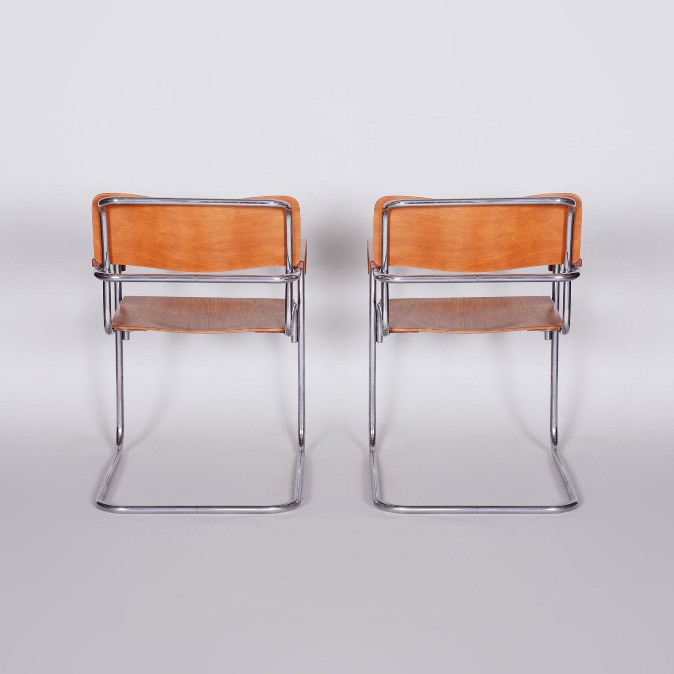 Pair Of Mucke Melder Bauhaus Armchairs Made In 1930s Czechia. Restored. photo buy