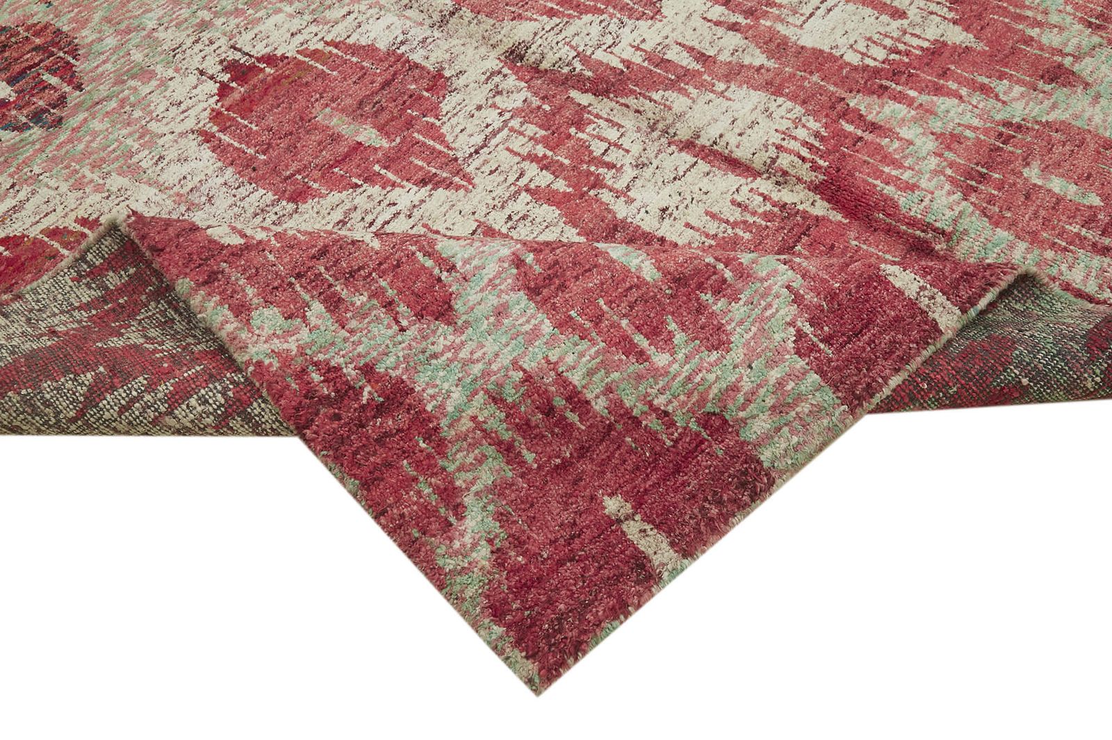 One Of A Kind Handmade 2000s 270 Cm X 358 Cm Red Moroccan Rug photo vinterior