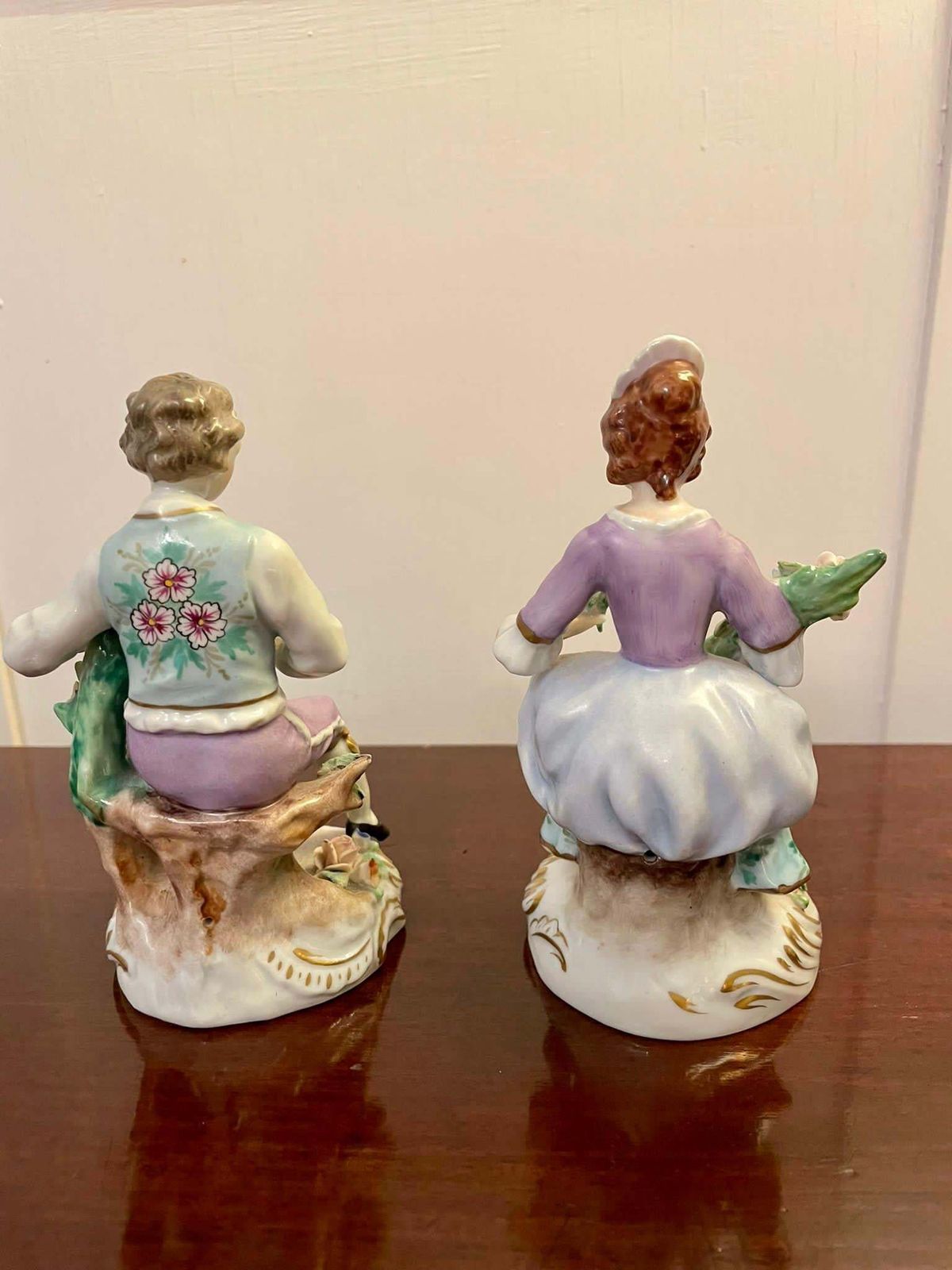 Pair Of Original Antique Victorian Sitzendorf Figures photo 695.0