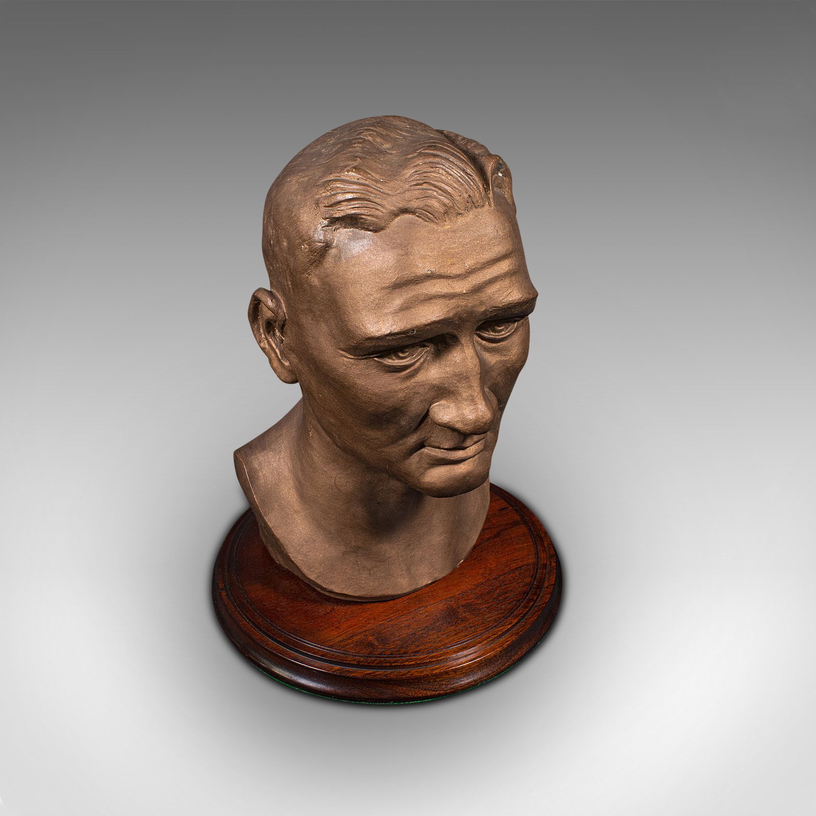 Antique Portrait Bust, English, Plaster, Male Art Figure, Circa 1910 photo buy
