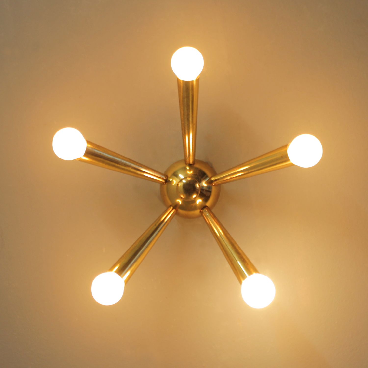 Italiaanse Messing Starburst Plafondlamp In De Stijl Van Arredoluce photo buy