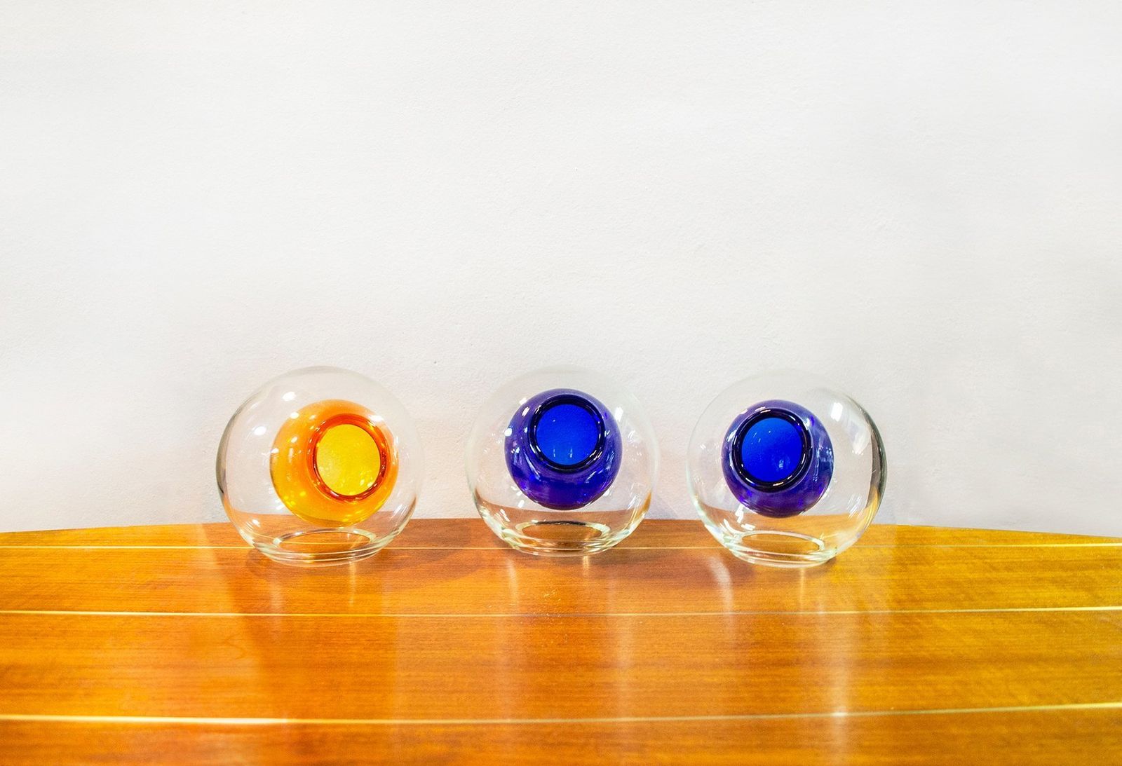 Italian Murano Glass Vases By Enrico Capuzzo For Vistosi  1960s  Set Of 3 photo furniture