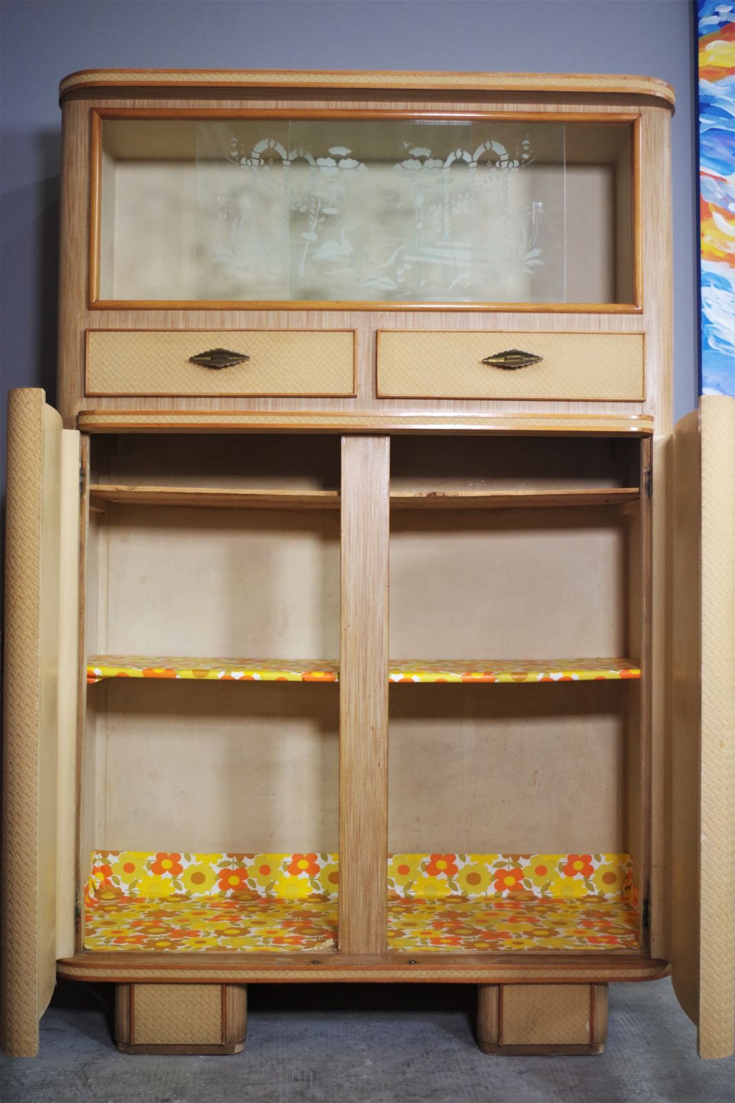Italian Sideboard Of The 50s In Drummed Beech Wood photo buy