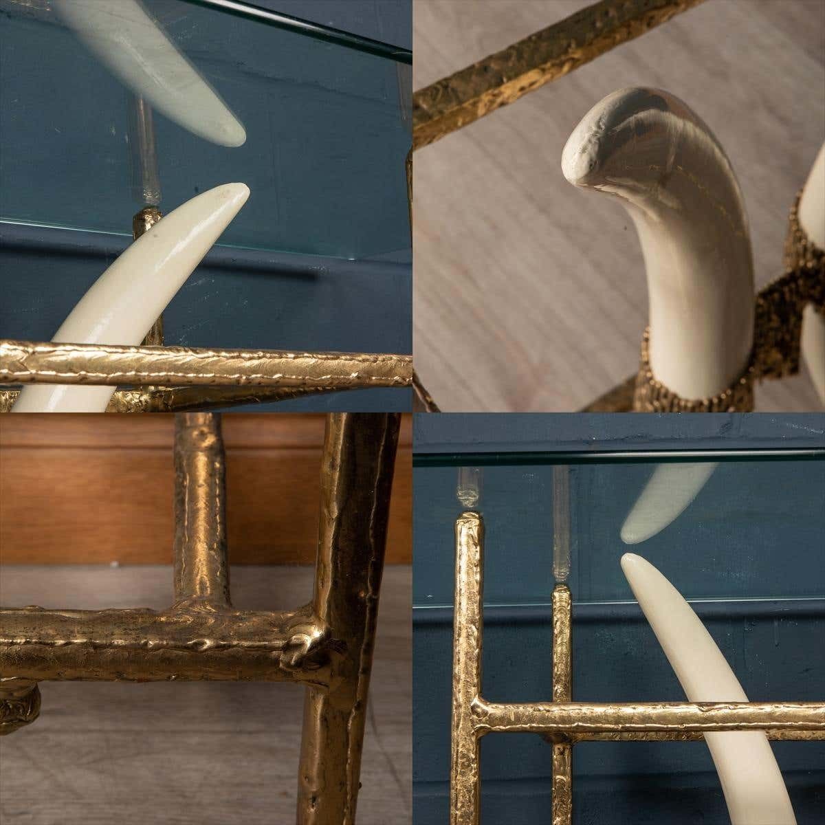 photo for sale 20th Century French Resin Tusk Console, Henri Fernandez, C.1970