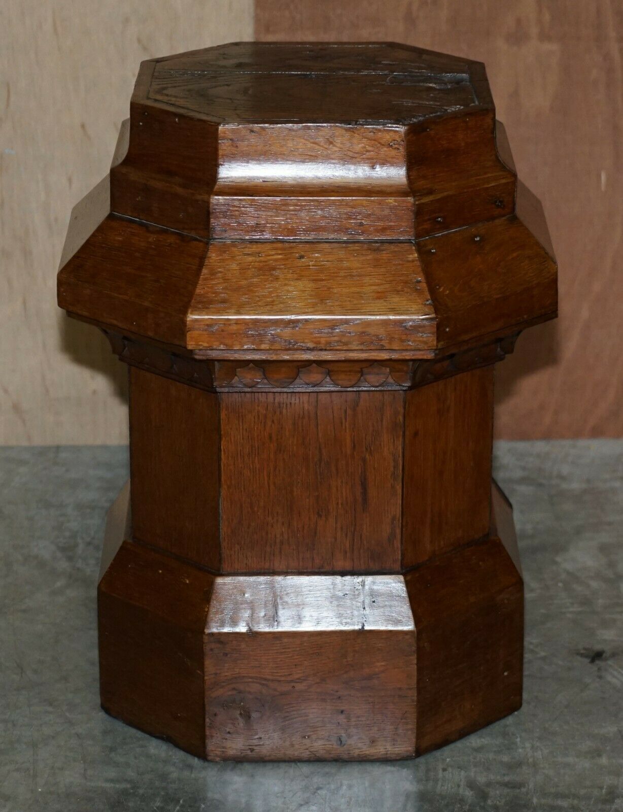 Antique Pair Of Restored Pugin Gothic Style Circa 1840 Plant / Display Stands photo vintage