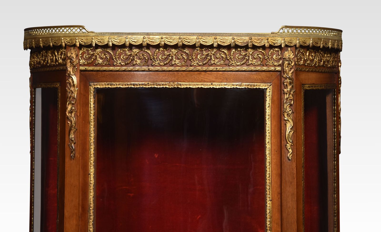 Walnut Bow Fronted Display Cabinet photo furniture
