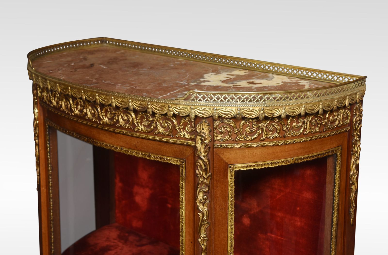 Walnut Bow Fronted Display Cabinet photo Furniture