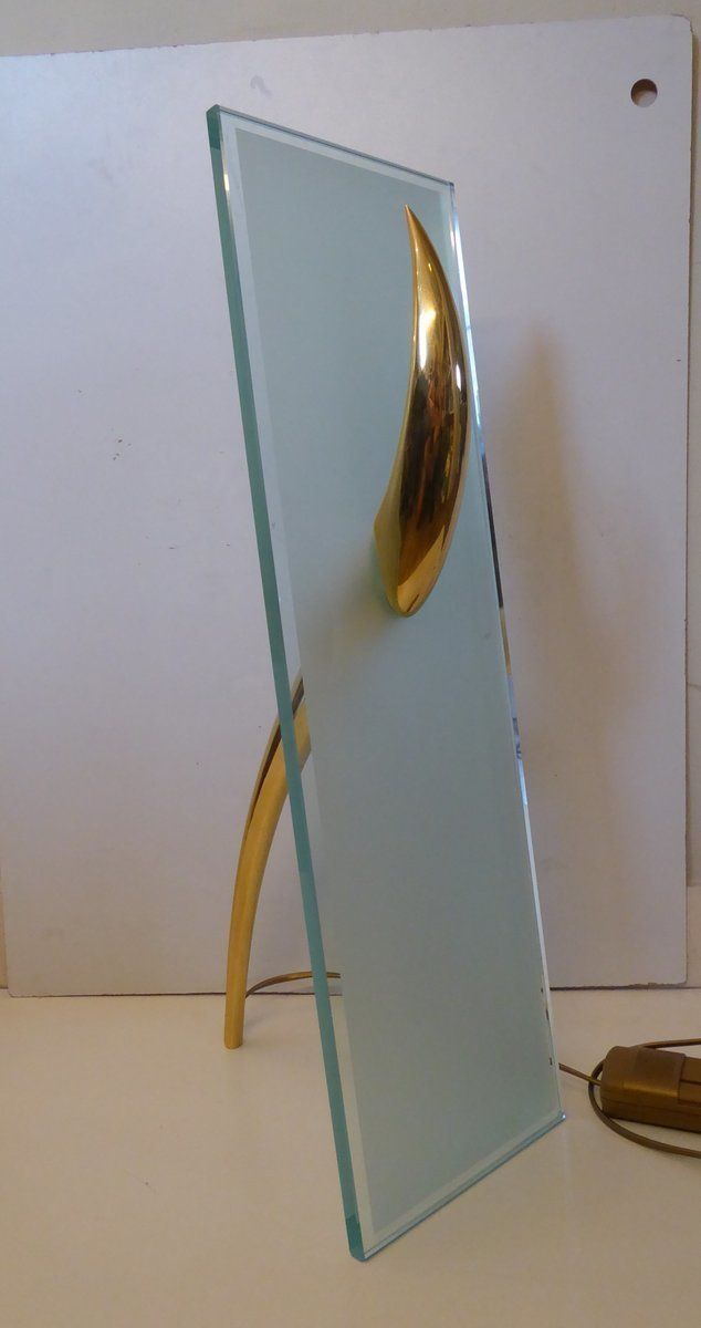 2365.92 Table Lamp + Sconce Richard Derquet Lucien Gau France Antilope Large Format, 1980s, Set Of 2 photo