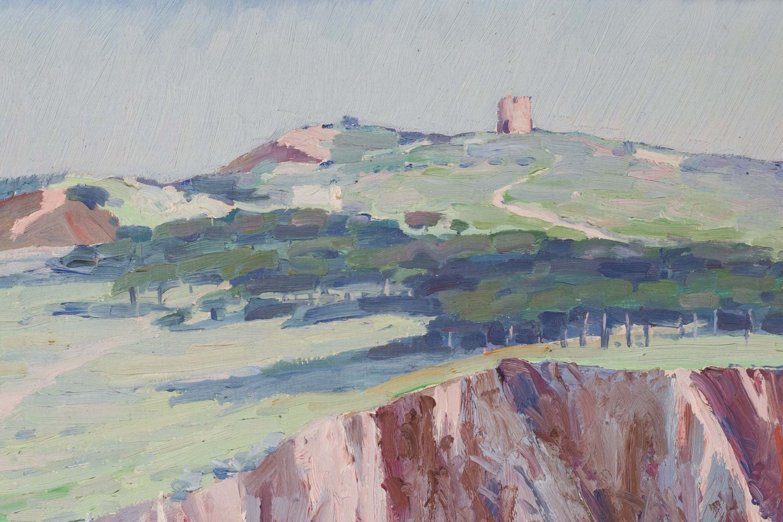 Ricard Tarrega Viladoms – Post Impressionistisch Landschap Met Boten photo vinterior