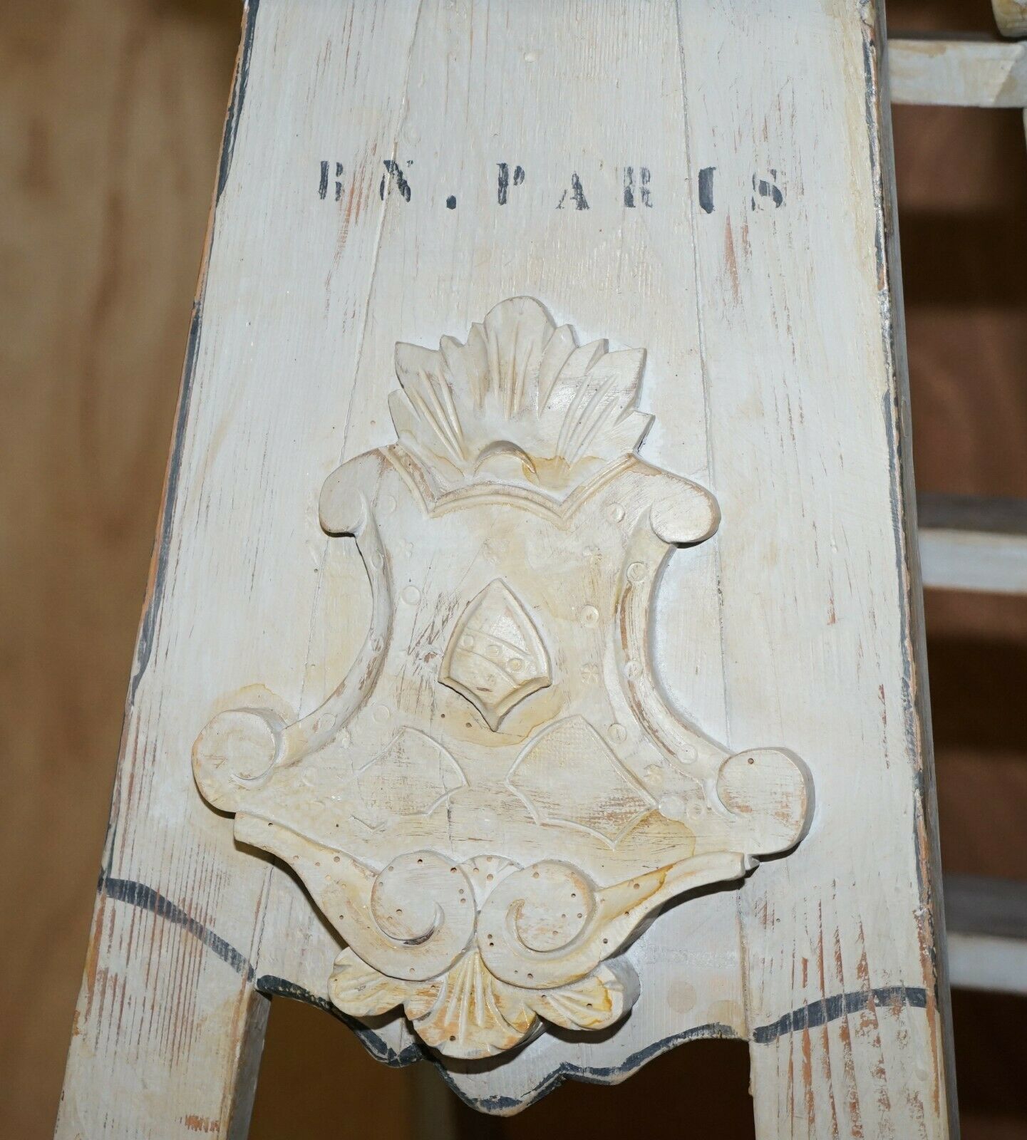 photo for sale Original French Library Step Ladder Stamped For Bibliotheque Nationale De France
