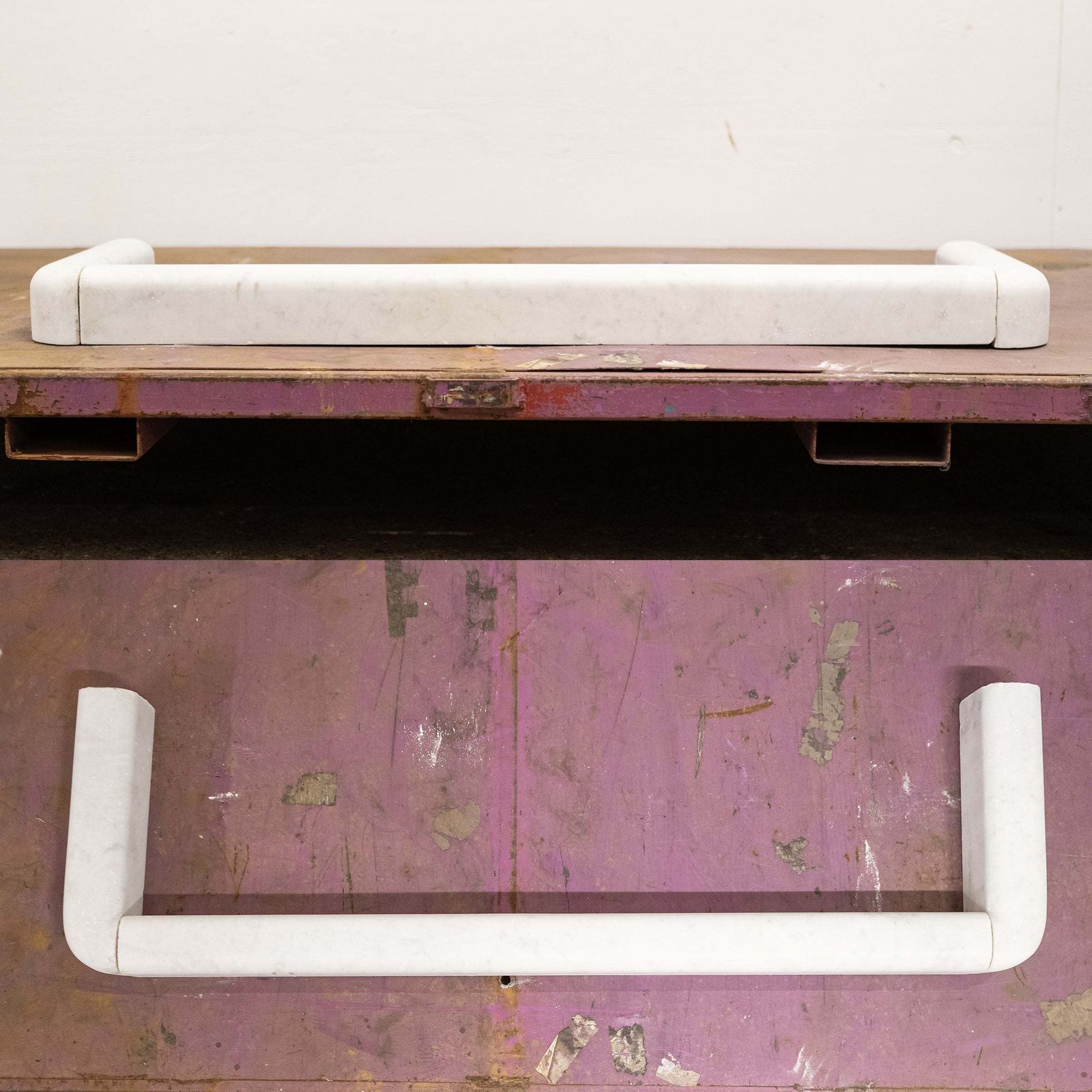 Antique Carrara Marble Fender | Fireplace Curb Fender photo vintage