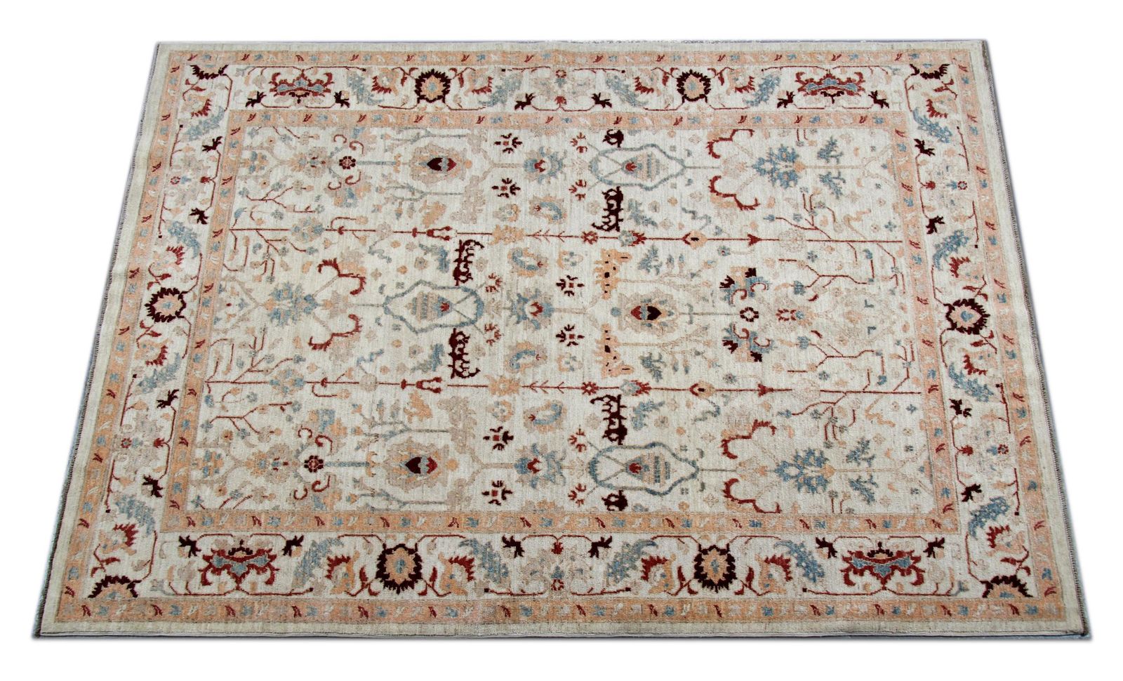 Wool Ziegler Area Rug Traditional Oriental Carpet Rug Cream Beige photo 2680.0