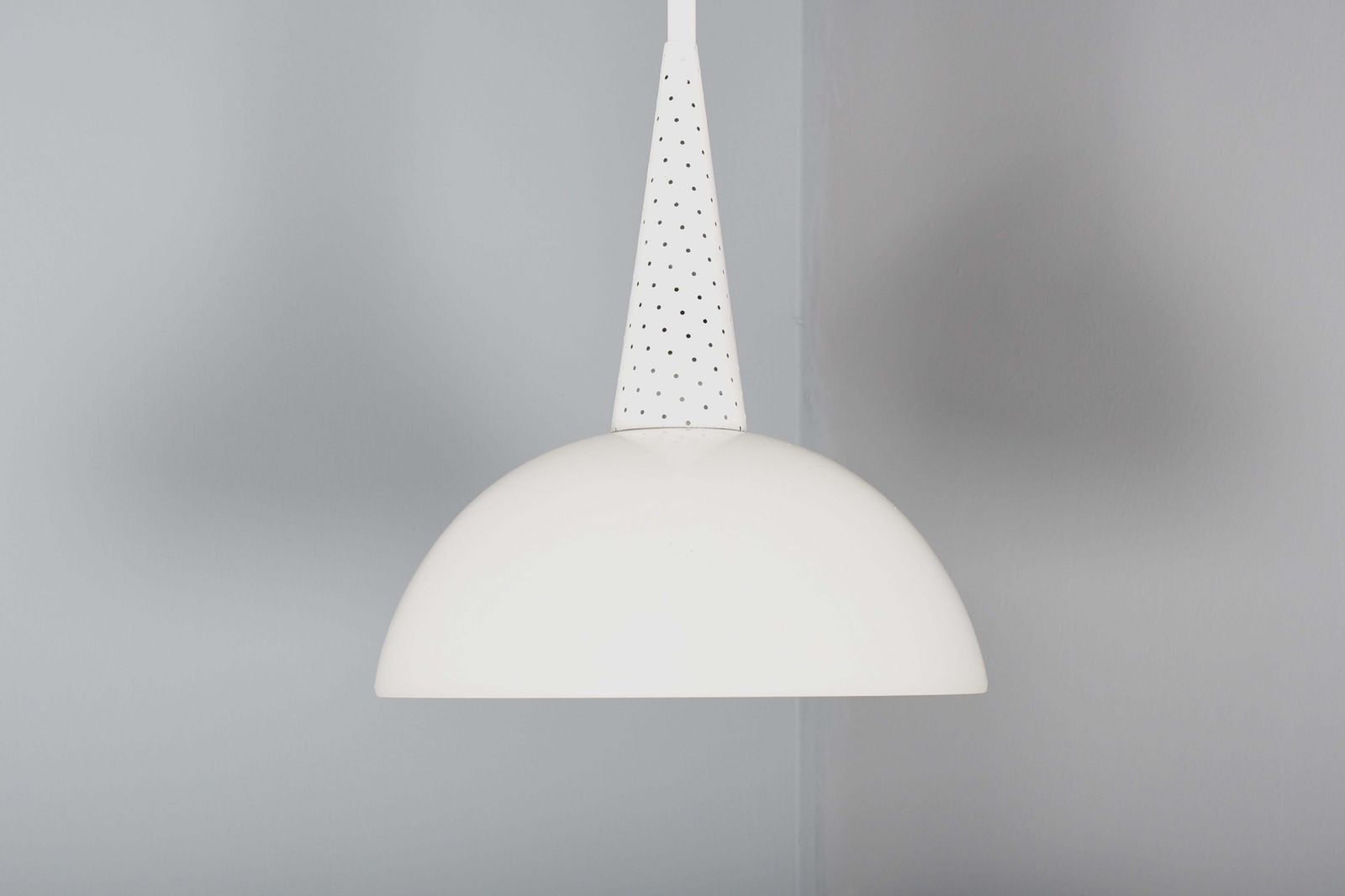 1 Of 12 Perforated Metal And Glass Pendants By Mathieu Matégot, France 1950s photo Lighting
