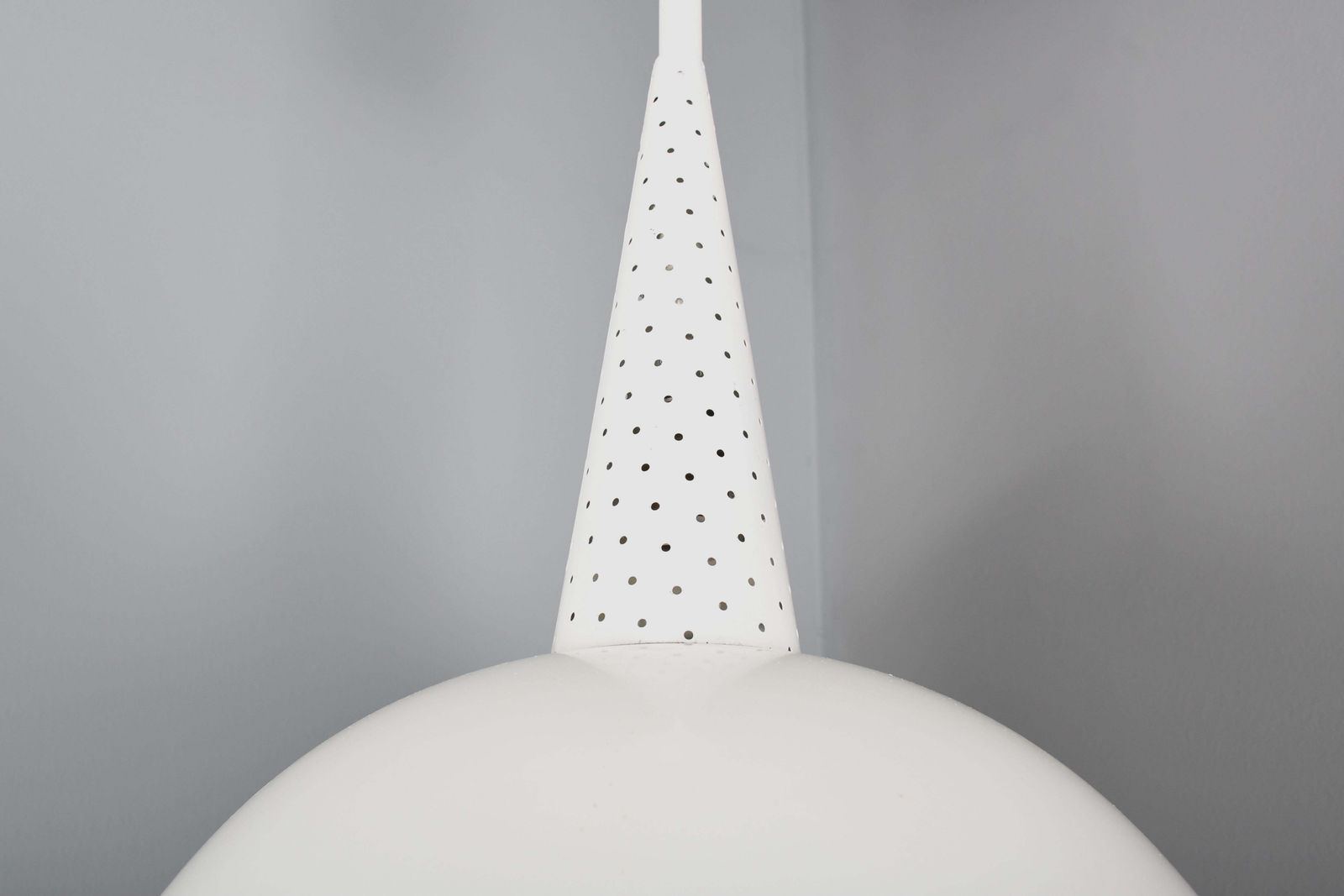 1 Of 12 Perforated Metal And Glass Pendants By Mathieu Matégot, France 1950s photo vinterior