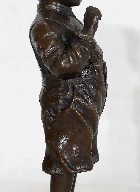 Art Bronze  "The Little Smocker"  By J. Schmidt Felling, 19th Century photo