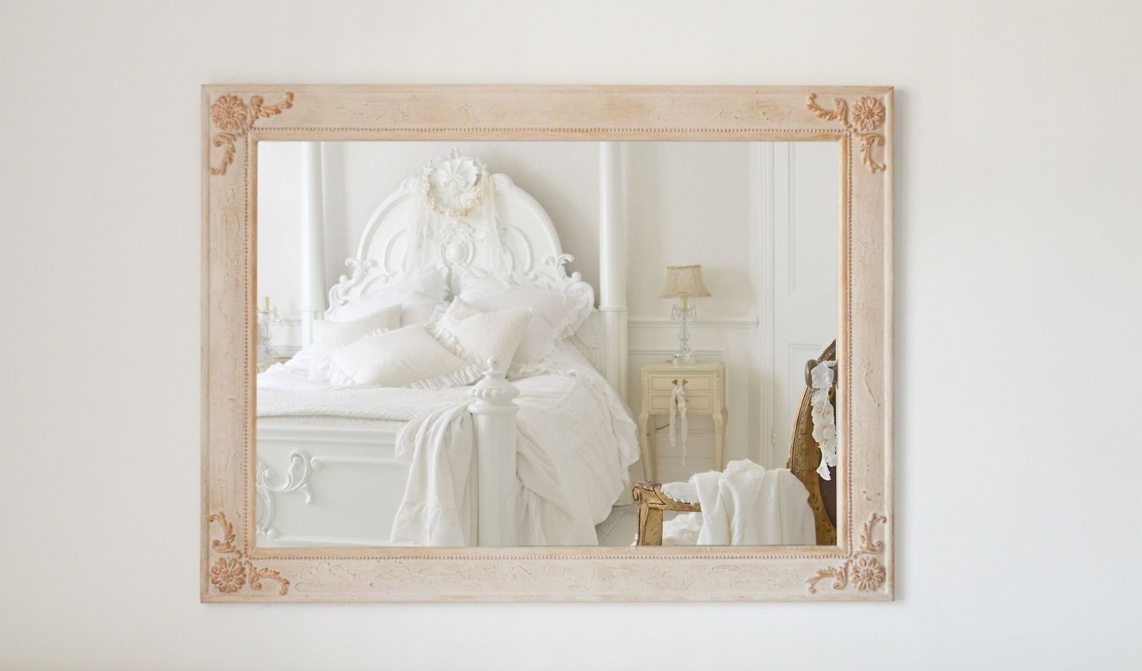 Large Fleur Scroll Hand Painted Mirror