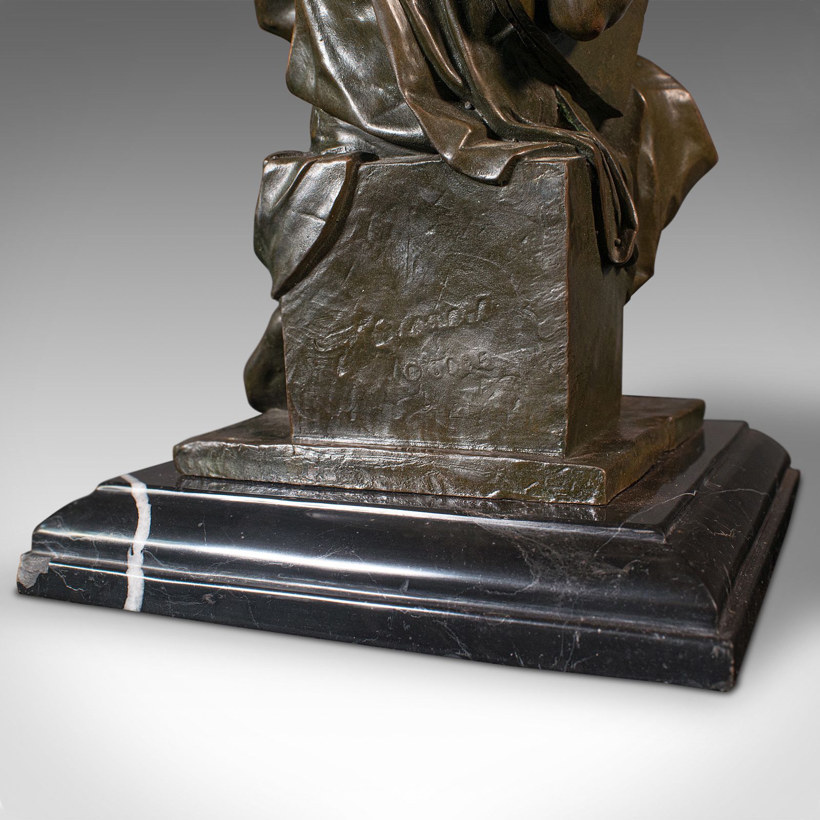 1195.0 Vintage Decorative Figure Of Moses, English, Bronze, Statue, After Michelangelo photo