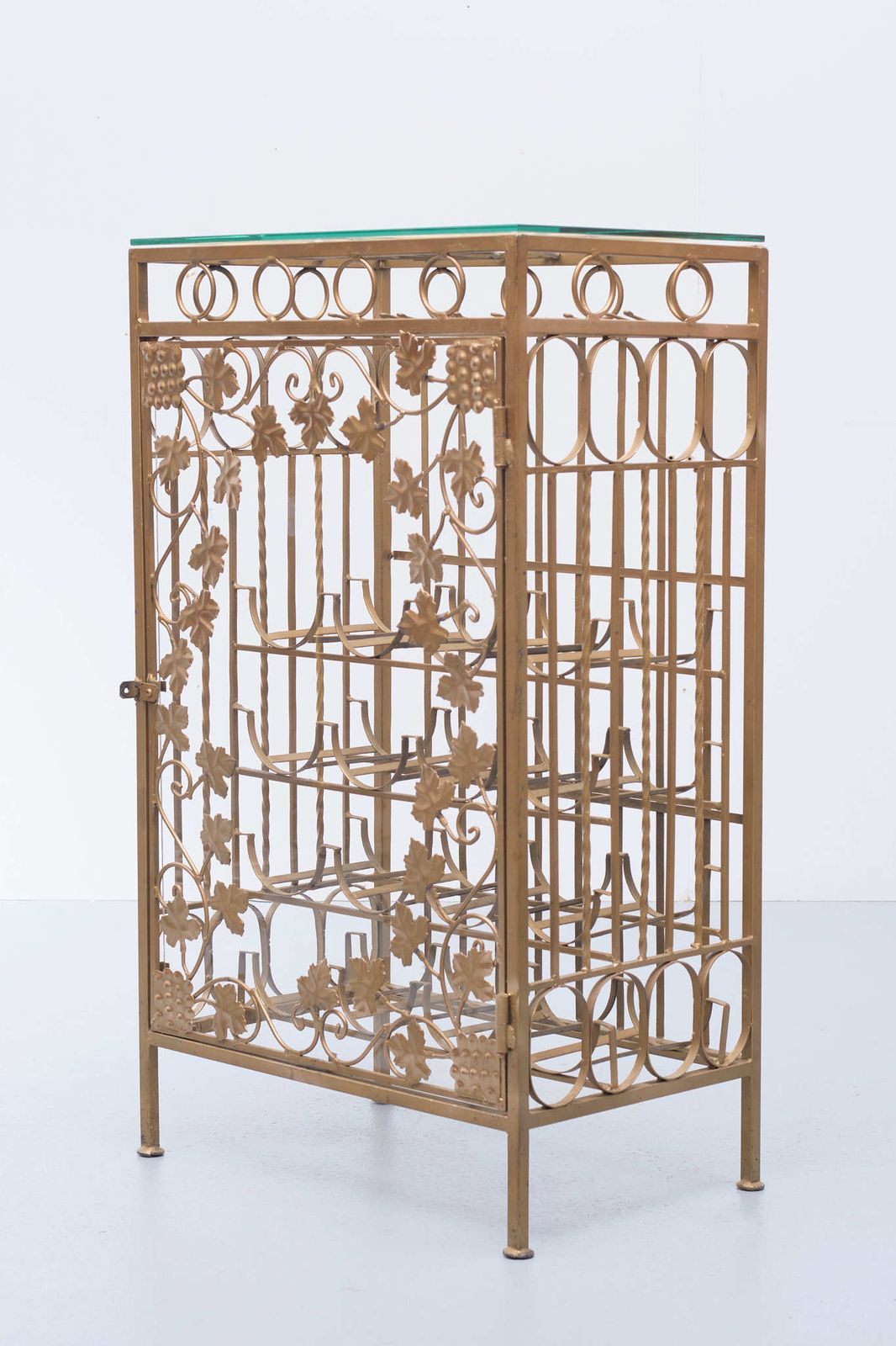 Gold Metal Wine Rack Or Cocktail Bar, 1950s, Italy