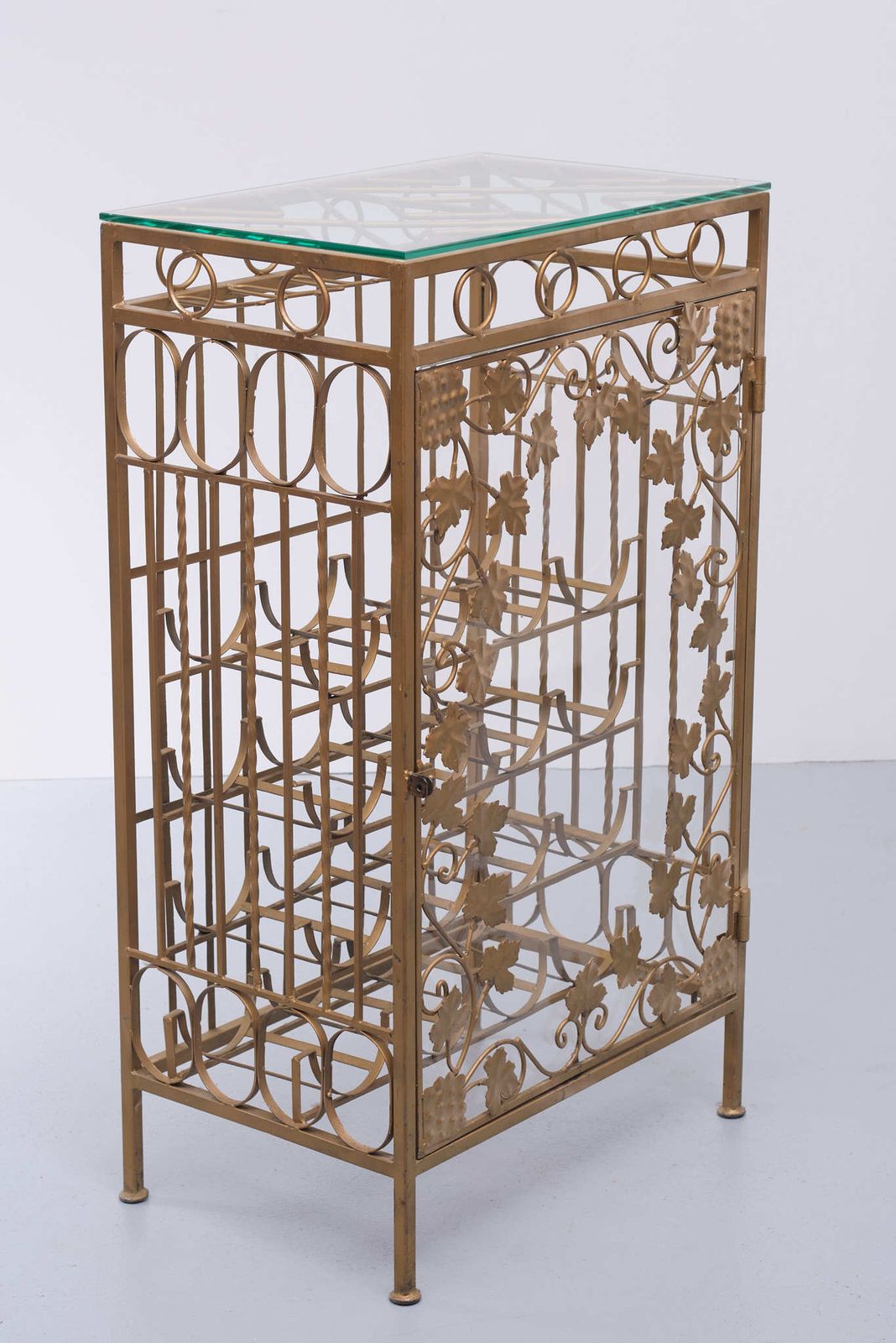Gold Metal Wine Rack Or Cocktail Bar, 1950s, Italy photo 1454.52