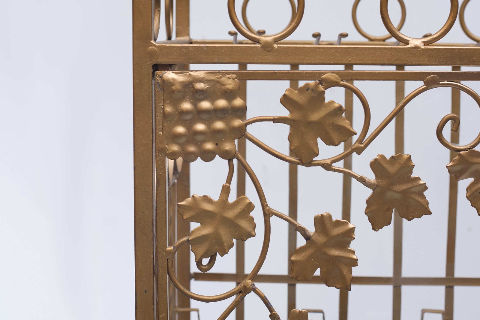 Gold Metal Wine Rack Or Cocktail Bar, 1950s, Italy photo vinterior